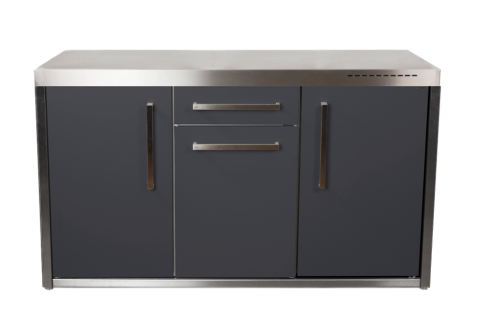 Elfin Compact MO 150S Outdoor Kitchen - With Fridge On the Left - Slat ...