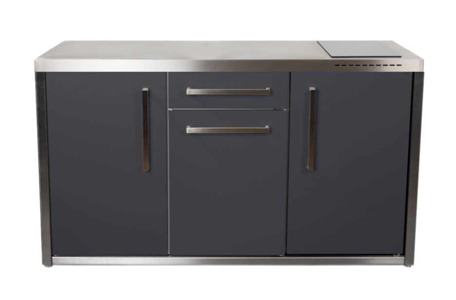 Elfin Compact MO 150S Outdoor Kitchen  - With Hob On the Right - Slate Grey