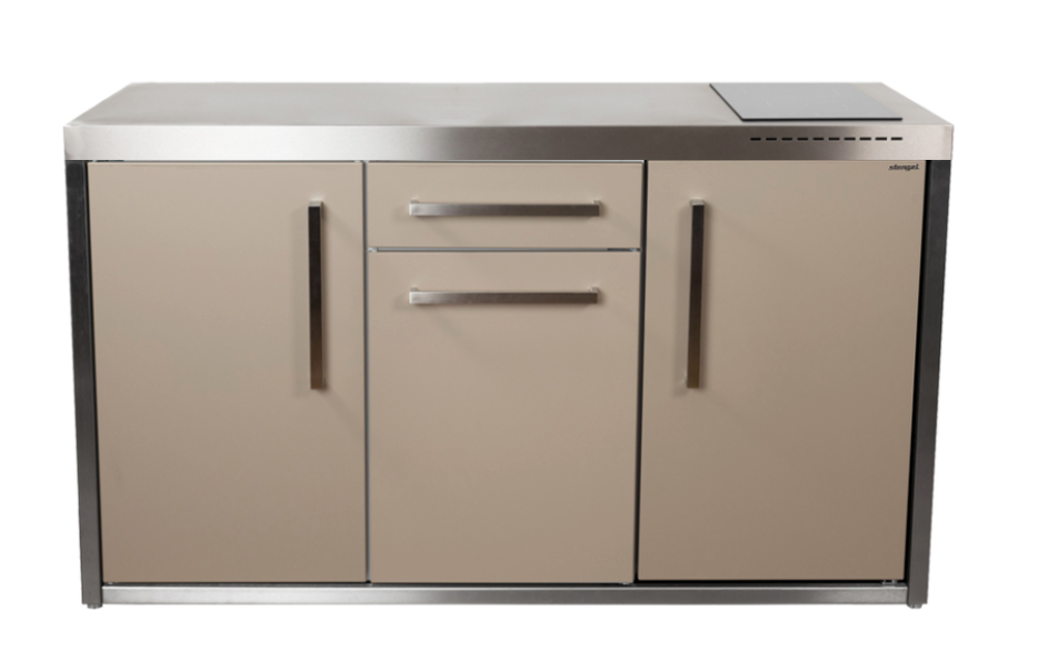 Elfin Compact MO 150S Outdoor Kitchen  - With Hob On the Right - Sand