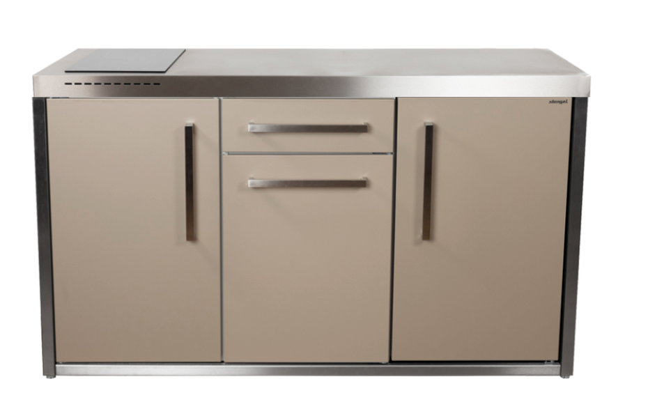 Elfin Compact MO 150S Outdoor Kitchen  - With Hob On the Left - Sand