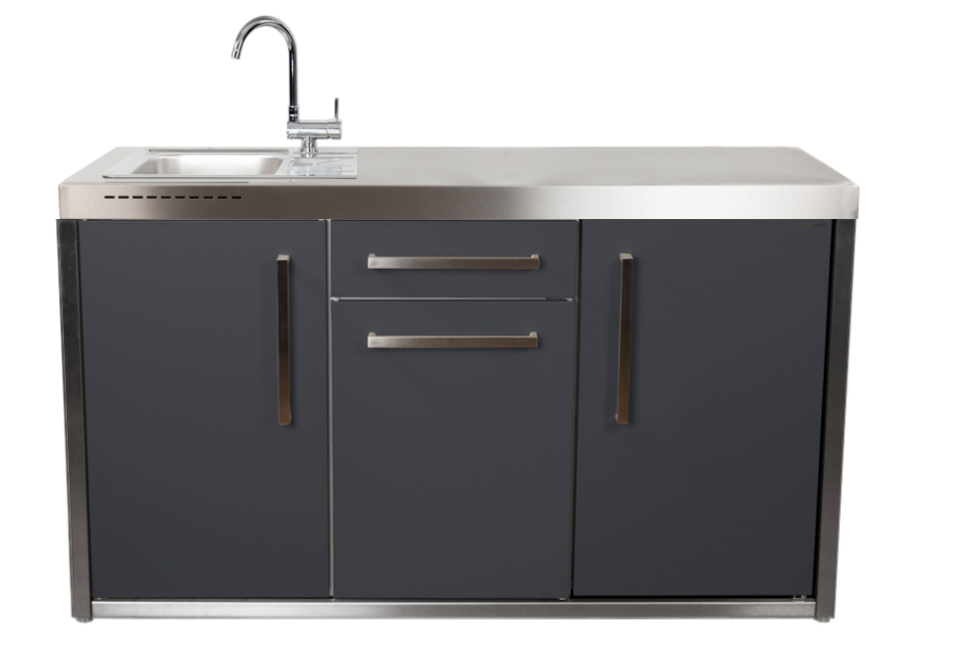 Elfin Compact MO 150S Outdoor Kitchen  - With Sink on the Left - Slate Grey