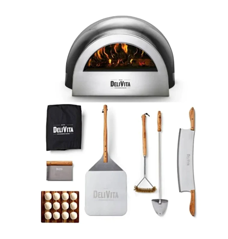 Grillandia Outdoor Kitchen Pizza Oven and Large Bastard Kamado Grill - 2M