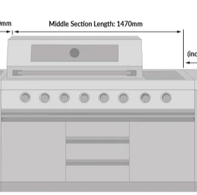 Norfolk Outdoor Kitchen Absolute 6B + Side Burner