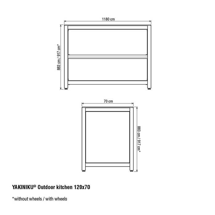 YAKINIKU® Luxury outdoor kitchen frame 120x70cm with 19''