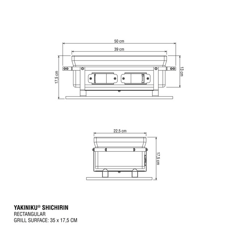 Yakiniku rectangular shichirin | konro & yakitori grill medium