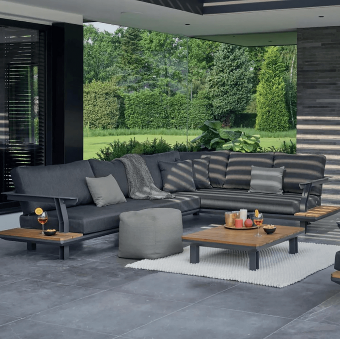 LIFE Industry Lounge Corner Set with Coffee Table in Lava/Carbon