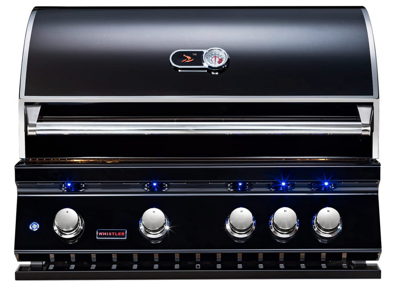 Whistler Burford Black 4 Burner Barbecue with Rotisserie and Weather Cover