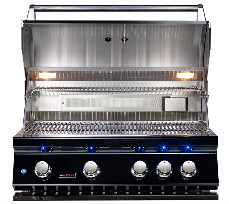 Whistler Burford Black 4 Burner Barbecue with Rotisserie and Weather Cover