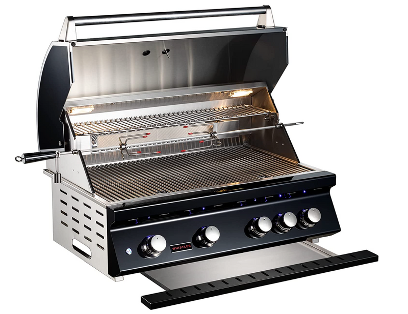 Whistler Burford Black 4 Burner Barbecue with Rotisserie and Weather Cover