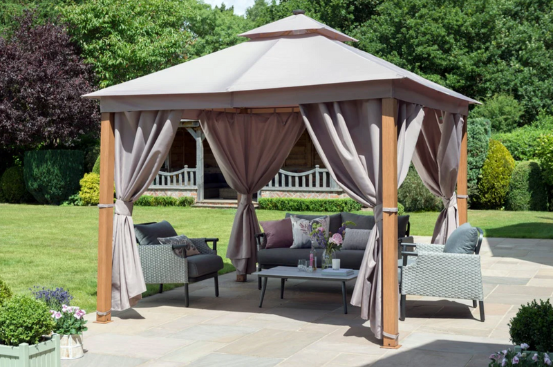 Luxury Gazebo 3x3m With LED Gazebo w/ Curtains