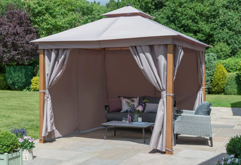 Luxury Gazebo 3x3m With LED Gazebo w/ Curtains