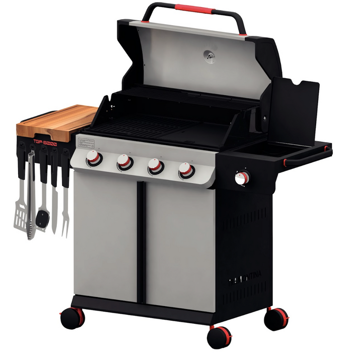 Tramontina TGP 6000 4-Burner Gas BBQ Grill with Side Burner + Cover