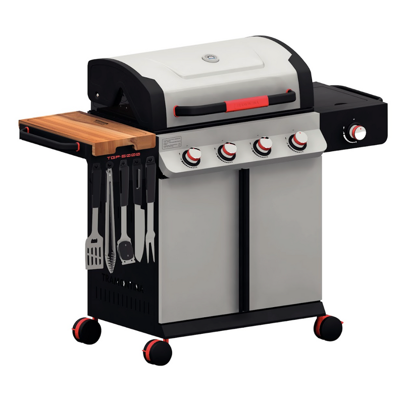 Tramontina TGP 6000 4-Burner Gas BBQ Grill with Side Burner + Cover