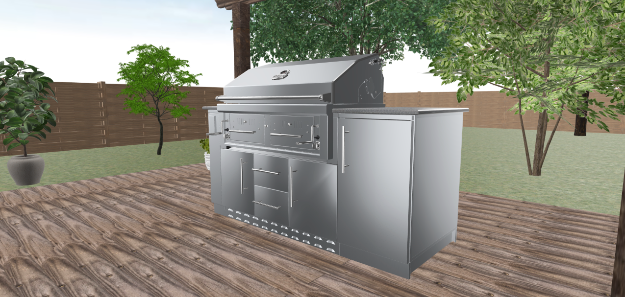 Sunstone 42” Gas/Charcoal/Wood Hybrid Grill Combo 1