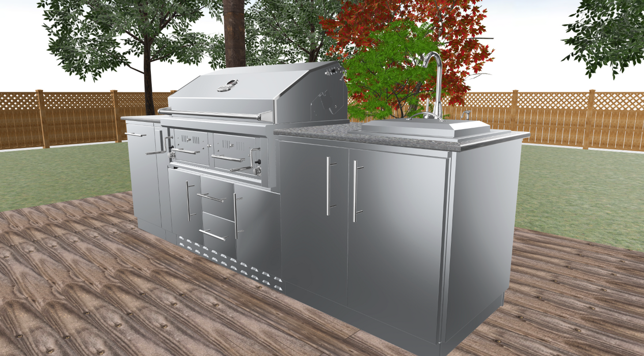 Sunstone 42” Gas/Charcoal/Wood Hybrid Grill Combo 2