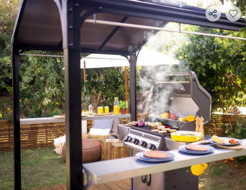 The Barbecue Austin 6 ft. x 8 ft. Gazebo Kit - Grey Structure