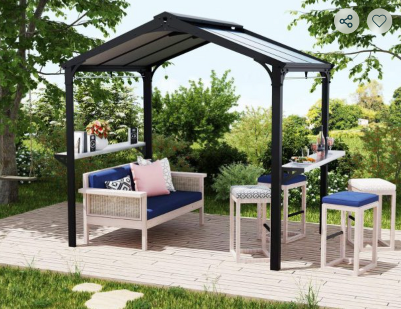 The Barbecue Austin 6 ft. x 8 ft. Gazebo Kit - Grey Structure