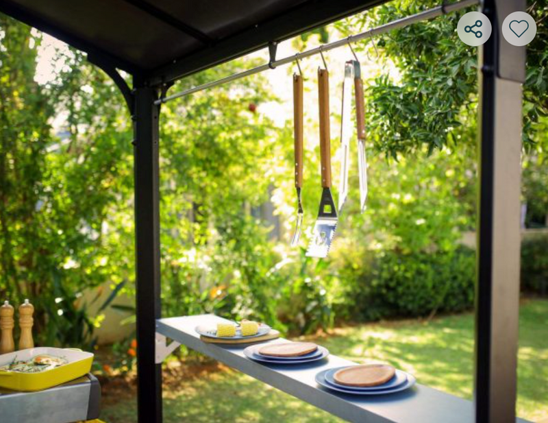 The Barbecue Austin 6 ft. x 8 ft. Gazebo Kit - Grey Structure