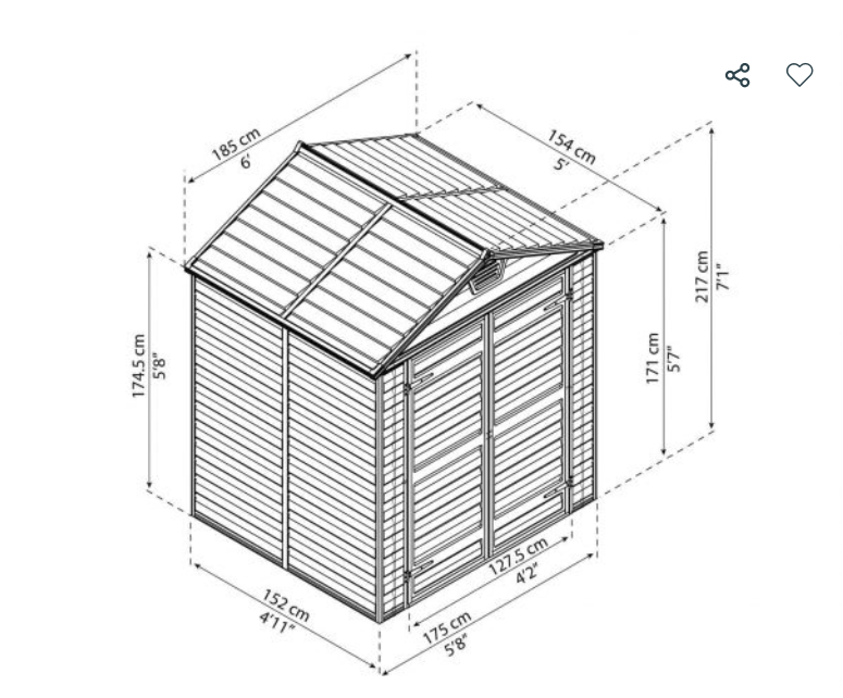Skylight 6 ft. x 5 ft. Shed Kit