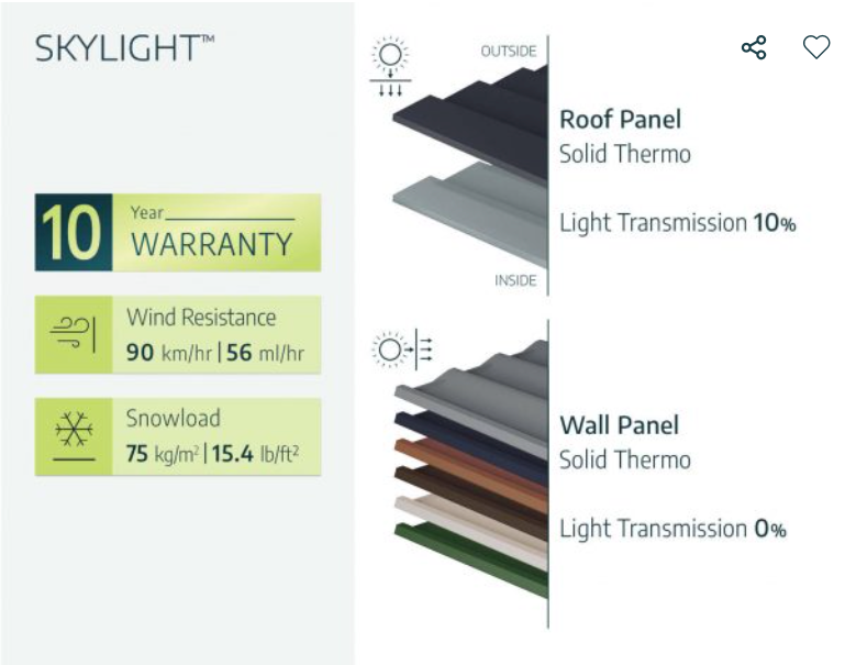 Skylight 6 ft. x 10 ft. Shed Kit