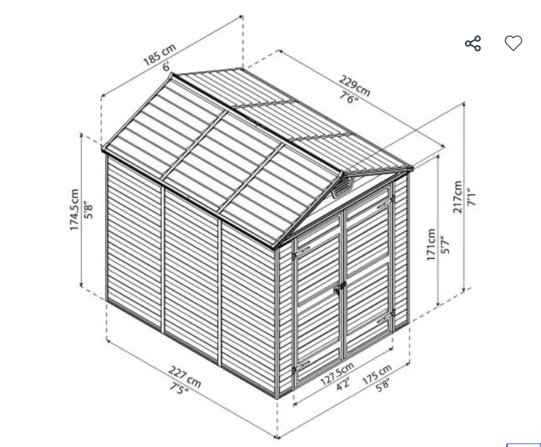 Skylight 6 ft. x 8 ft. Shed Kit