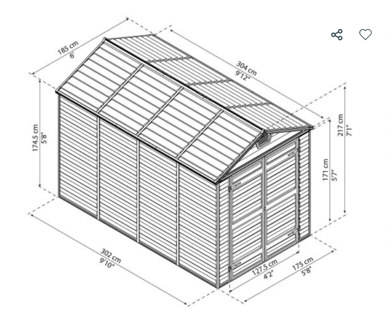 Skylight 6 ft. x 10 ft. Shed Kit
