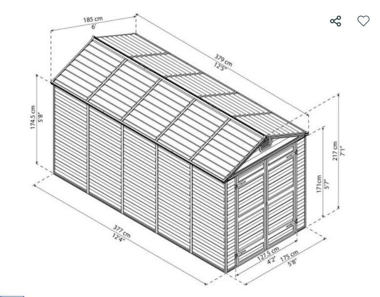 Skylight 6 ft. x 12 ft. Shed Kit