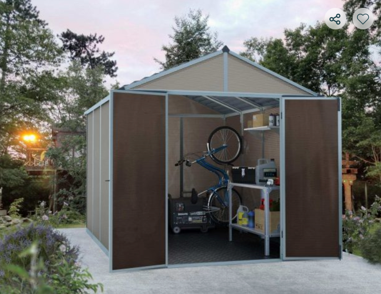Rubicon 8 ft. x 10 ft. Shed With Floor - Dark Grey Panels