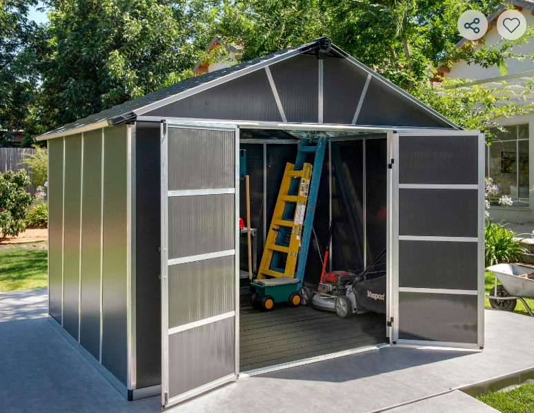 Yukon 11 ft. x 9 ft. Shed Kit With Floor - Dark Grey