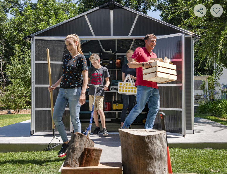 Yukon 11 ft. x 21 ft. Shed Kit With Floor - Dark Grey