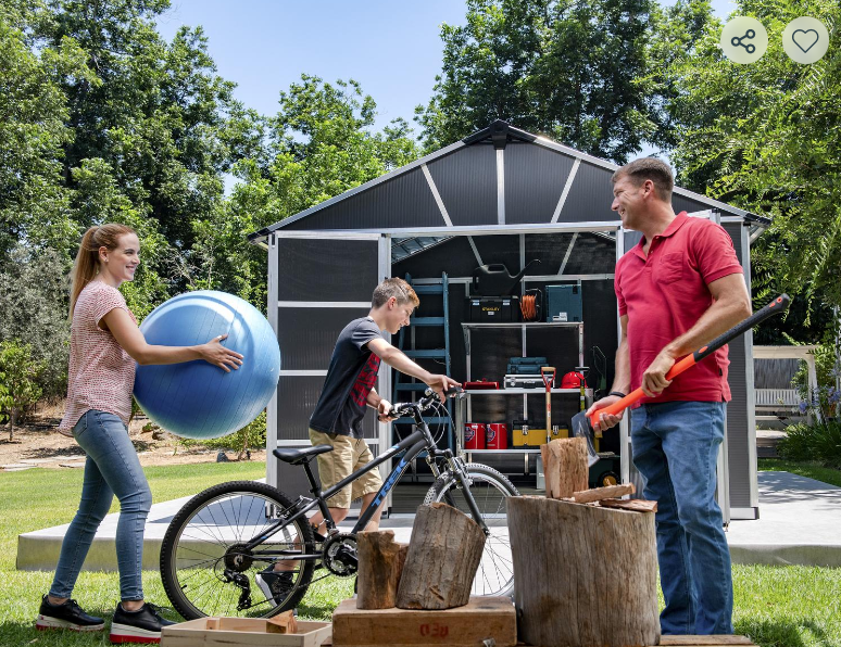 Yukon 11 ft. x 13 ft. Shed Kit With Floor - Dark Grey