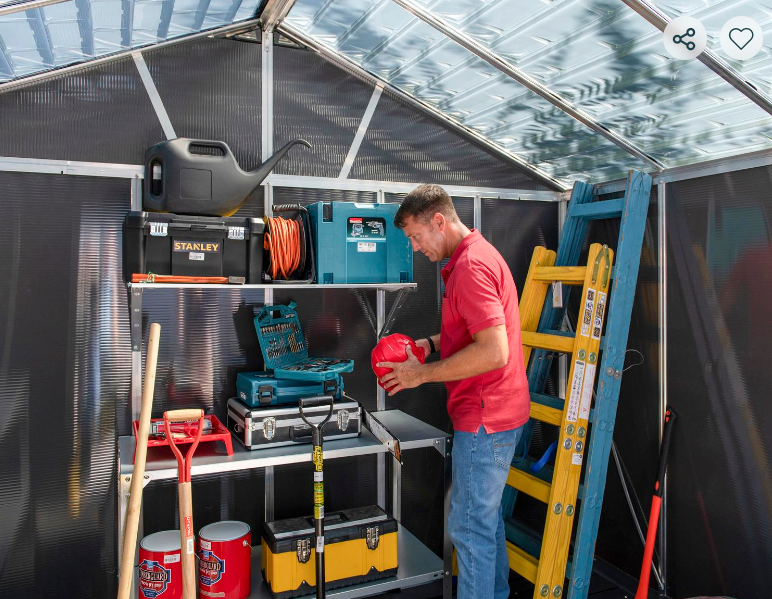 Yukon 11 ft. x 9 ft. Shed Kit With Floor - Dark Grey