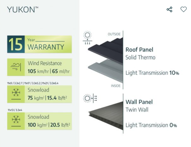 Yukon 11 ft. x 17 ft. Shed Kit With Floor - Dark Grey