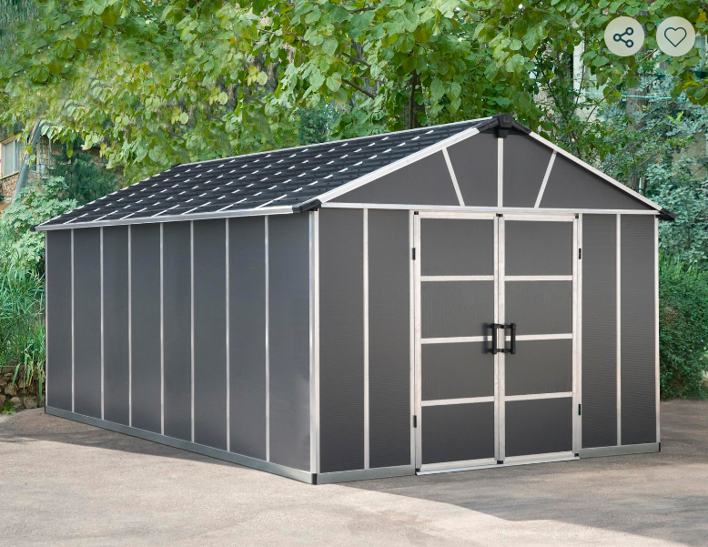 Yukon 11 ft. x 21 ft. Shed Kit With Floor - Dark Grey