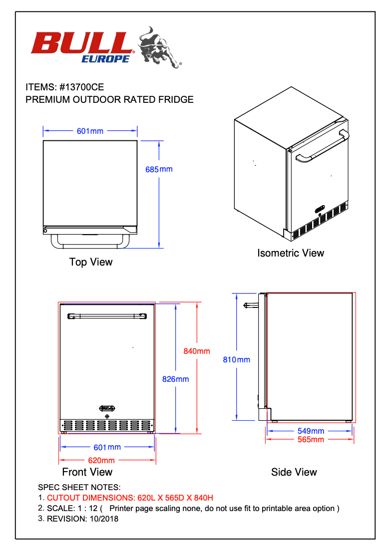 Premium Commercial Outdoor Refrigerator Series ll 840H