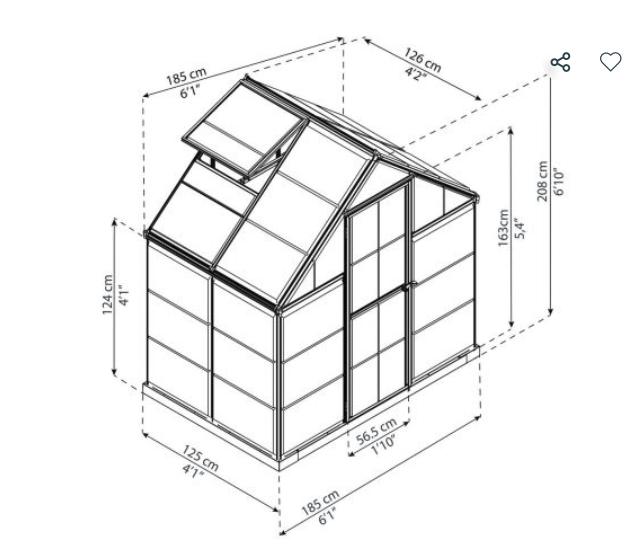 Harmony 6 ft. x 4 ft. Greenhouse Kit - Clear Panels