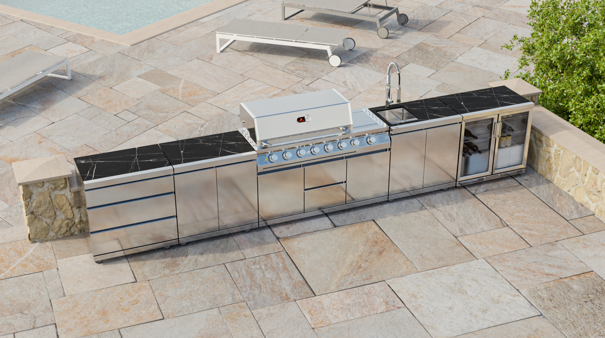 Whistler Cirencester Outdoor Kitchen 6 Burner BBQ, Fridge and Sink Newcastle