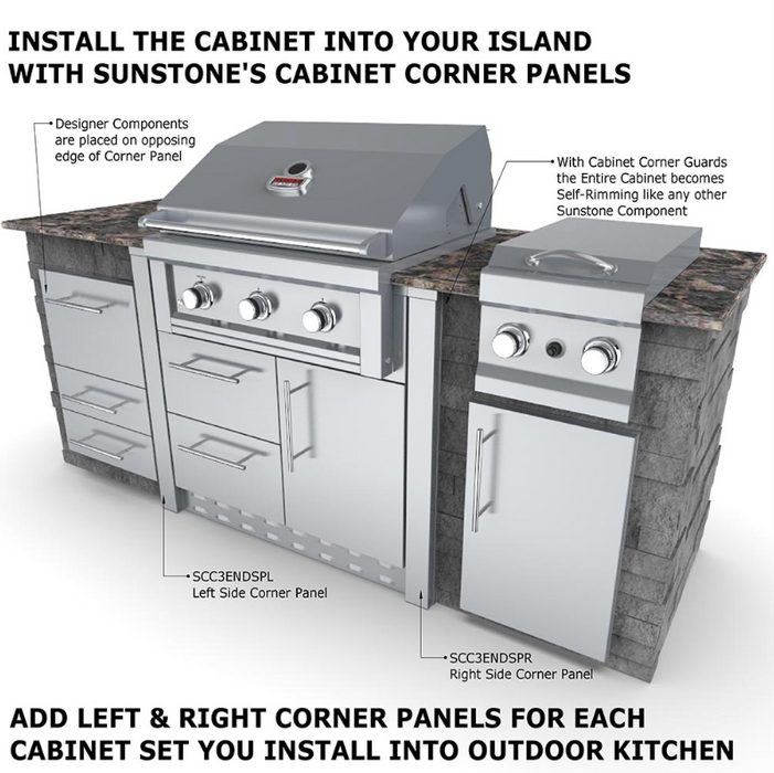 Sunstone Cabinet and  3 Burner Gas Grill
