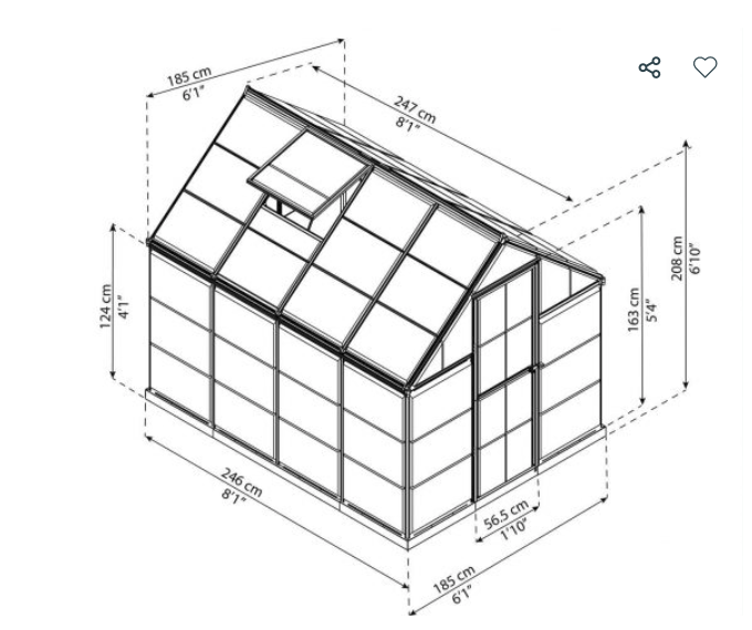 Harmony 6 ft. x 8 ft. Greenhouse Kit - Clear Panels