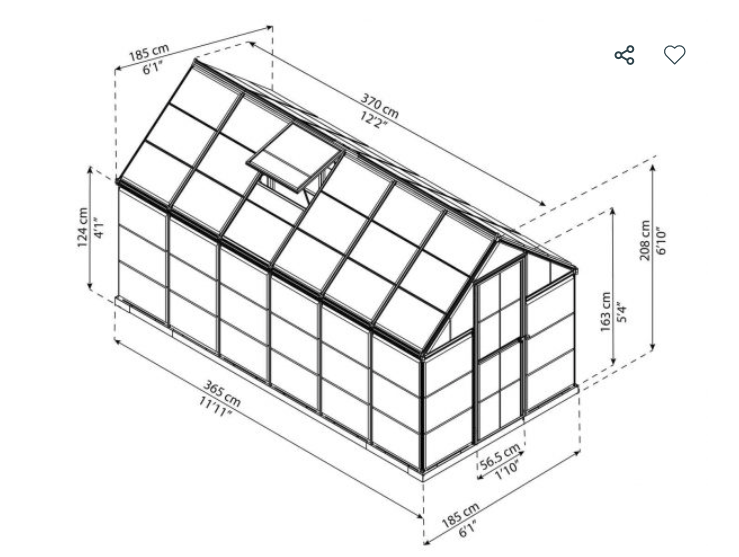 Harmony 6 ft. x 12 ft. Greenhouse Kit - Clear Panels