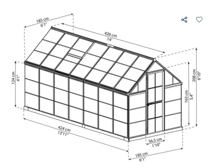 Harmony 6 ft. x 14 ft. Greenhouse Kit - Clear Panels