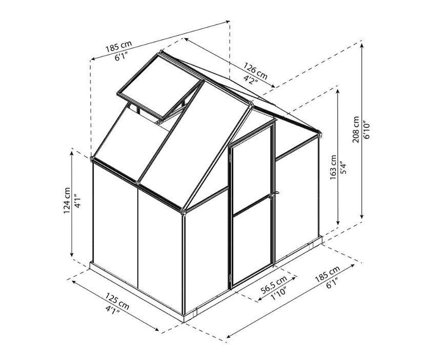 Mythos 6 ft. x 4 ft. Greenhouse Kit -  Twinwall Panels