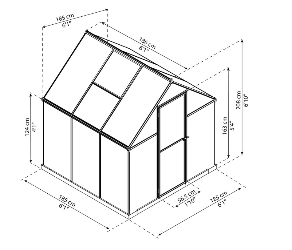 Mythos 6 ft. x 6 ft. Greenhouse Kit - Twinwall Panels