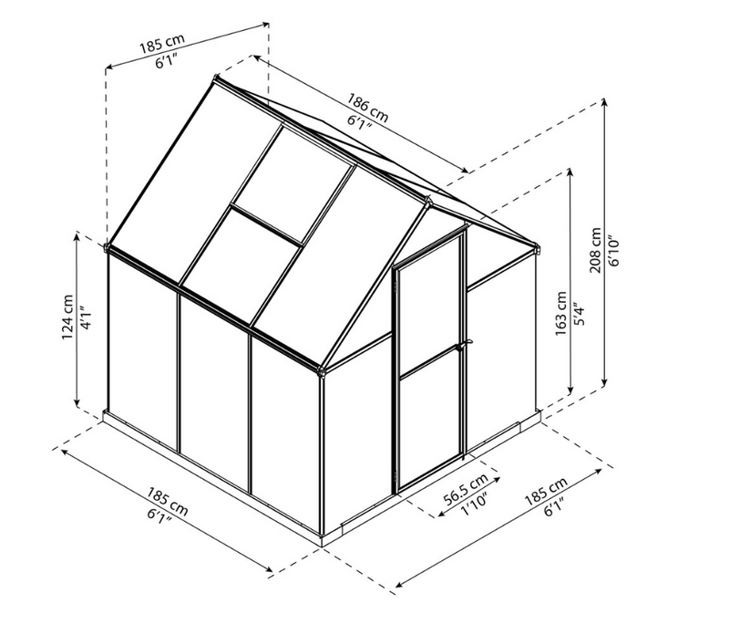 Mythos 6 ft. x 8 ft. Greenhouse Kit - Twinwall Panels