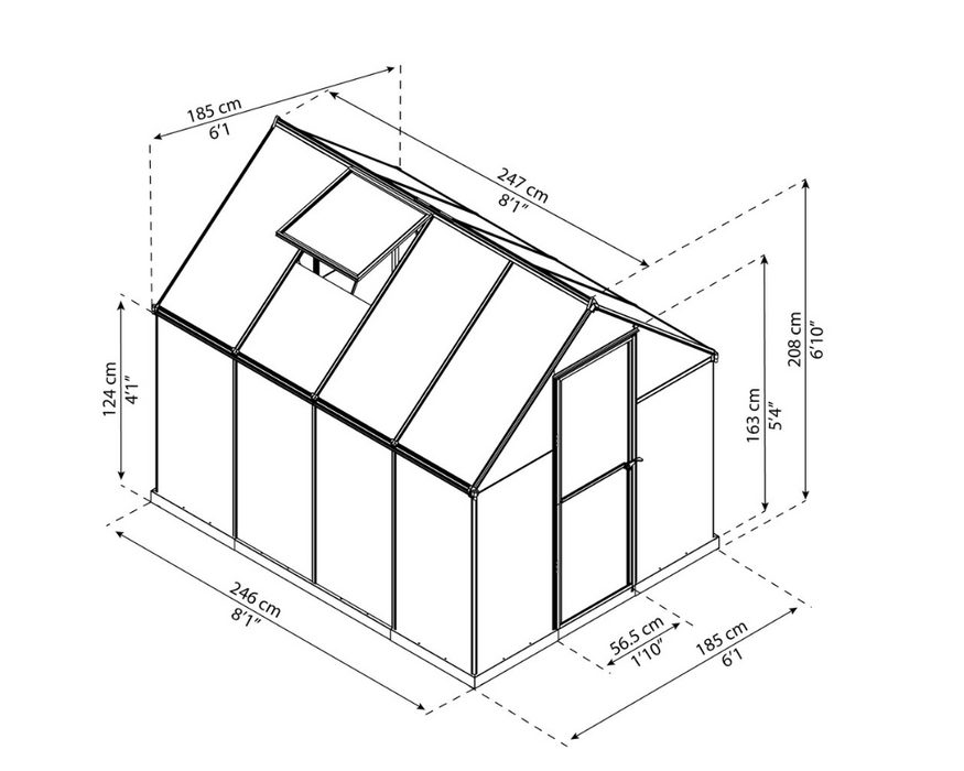 Mythos 6 ft. x 8 ft. Greenhouse Kit - Twinwall Panels