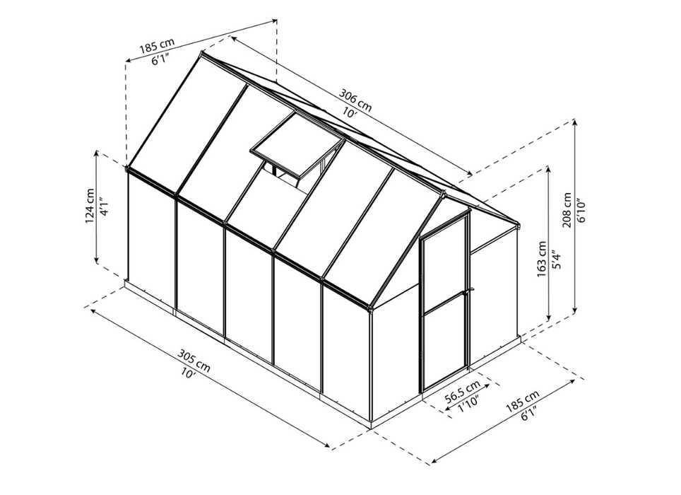 Mythos 6 ft. x 10 ft. Greenhouse Kit - Twinwall Panels