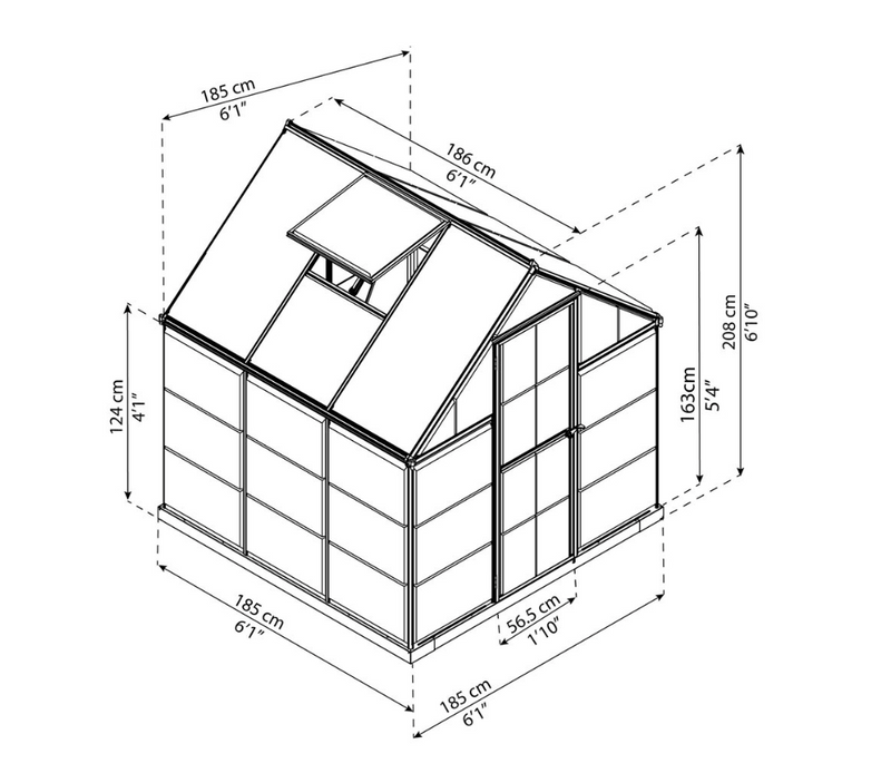 Hybrid 6 ft. x 6 ft. Greenhouse Kit - Hybrid Panels