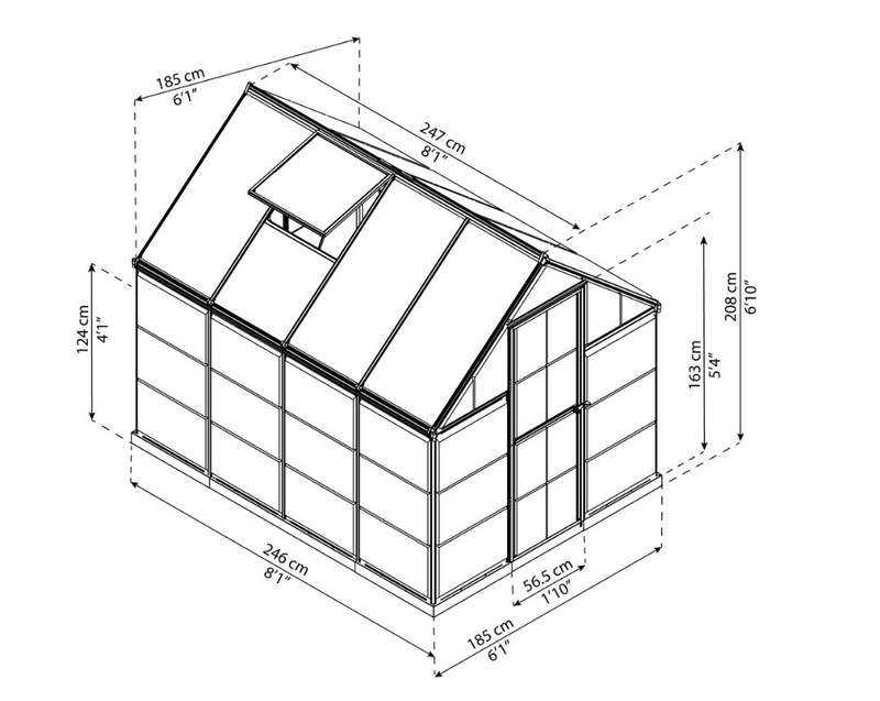 Hybrid 6 ft. x 8 ft. Greenhouse Kit - Hybrid Panels