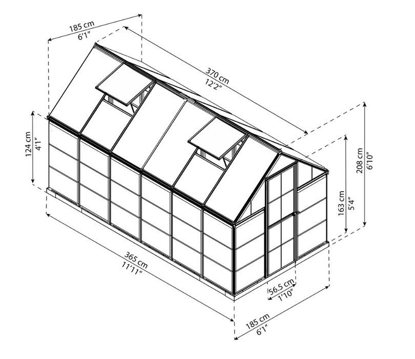 Hybrid 6 ft. x 12 ft. Greenhouse Kit - Hybrid Panels