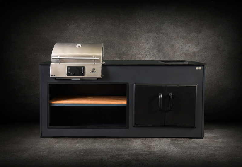 Grillandia Outdoor Kitchen Electric E-Boy Ultimate Bar Grill, Hob, and 2 Stools | 2M